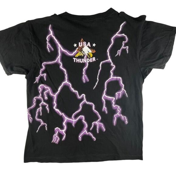 Vintage The Legend Lives USA Thunder Bald Eagle Lightning t-shirt single stitch - Picture 2 of 4